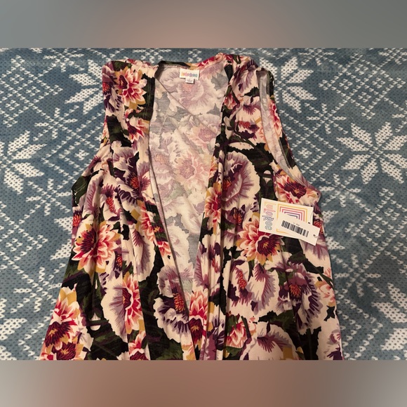 NWT Lularoe Joy Floral Sleeveless cardigan duster - Picture 1 of 2
